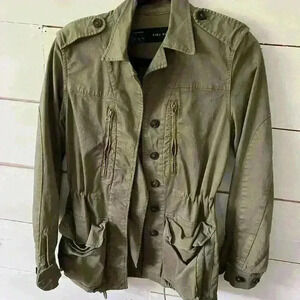 Zara Basic utility army military jacket, size xs, olive army green